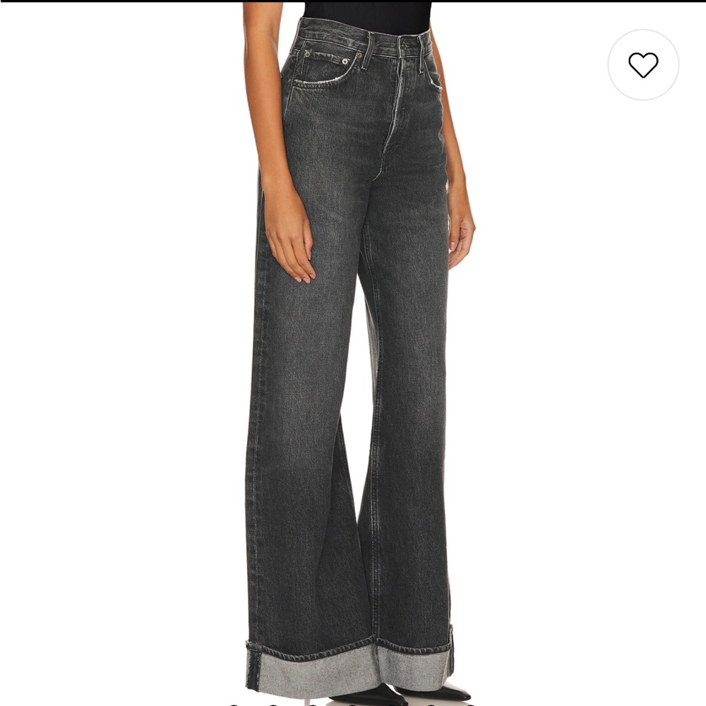REVOLVE X AGOLDE Black High Rise Wide Leg Stylish Dame Jean NWT 33